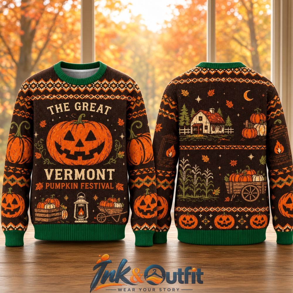 The Great Vermont Pumpkin Festival Halloween Sweater