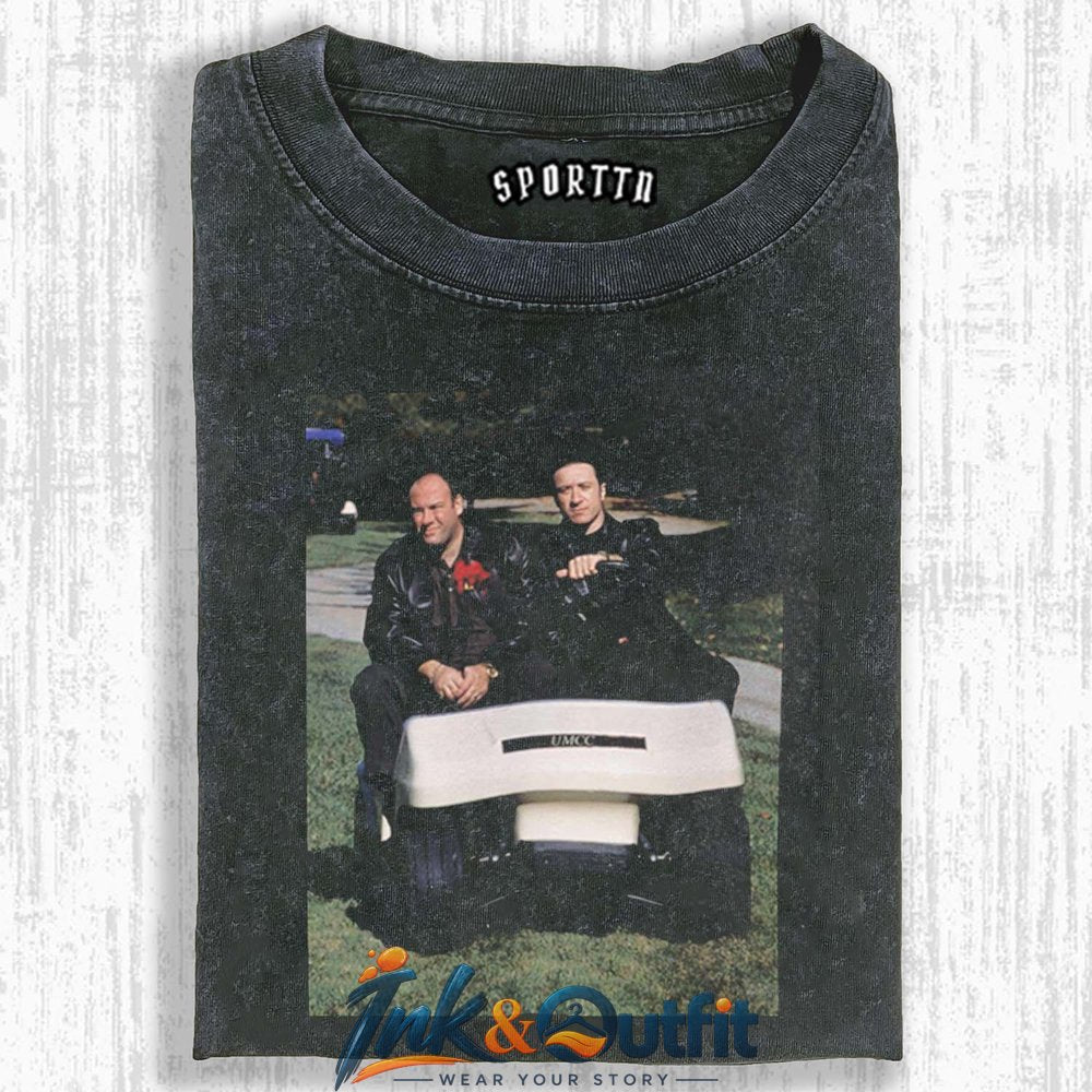 The Sopranos Tony Soprano and Furio Giunta Riding a Golf Cart Tee