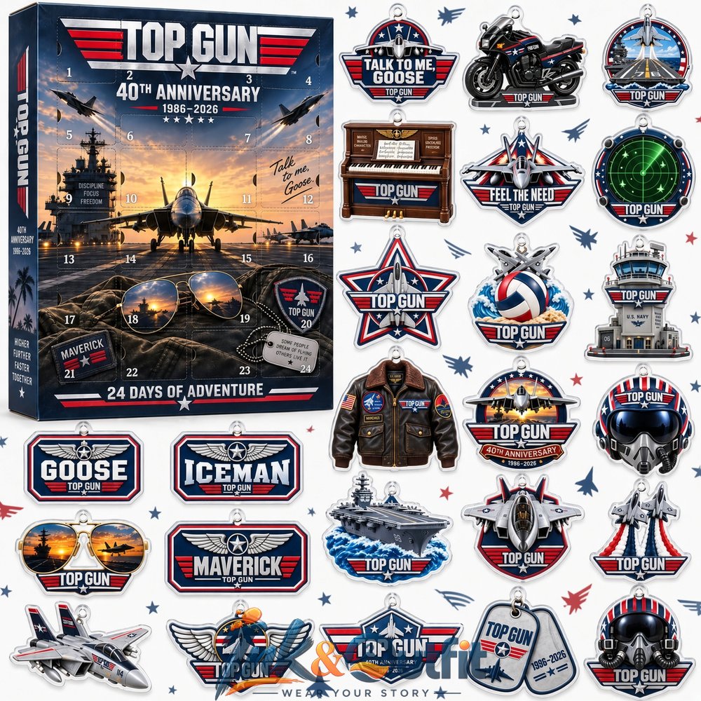 Top Gun 40th Anniversary Advent Calendar 2026 24 Days Acrylic Christmas Ornaments Gift Set