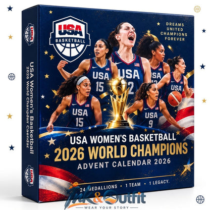 USA Womens Basketball 2026 World Champions Advent Calendar 24 Commemorative Medallion Ornaments Gift Set