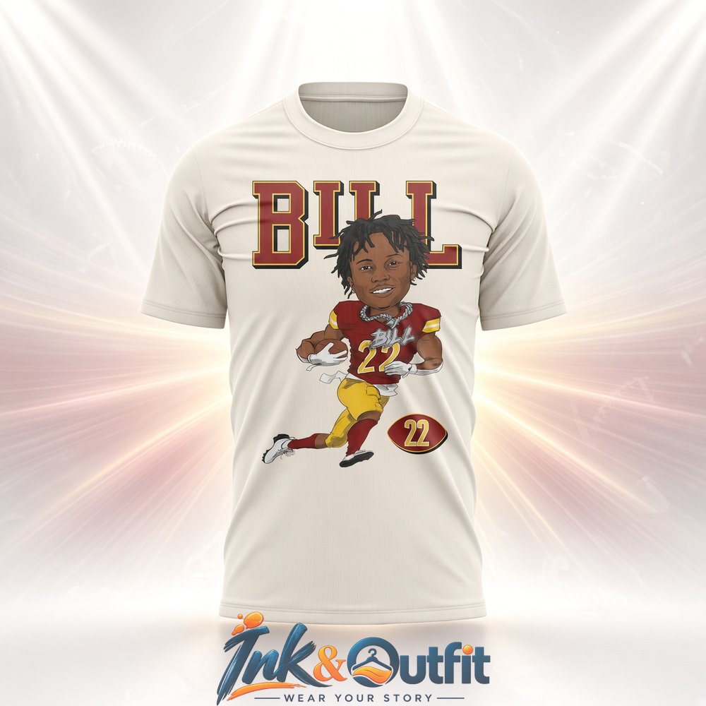 Washington Commanders Bill Croskey Merritt Number 22 Cartoon Football Graphic T Shirt