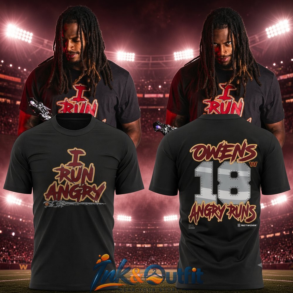 Washington Commanders Tyler Owens Angry Runs Tee  I Run Angry Official Player Shirt for Commanders Fans