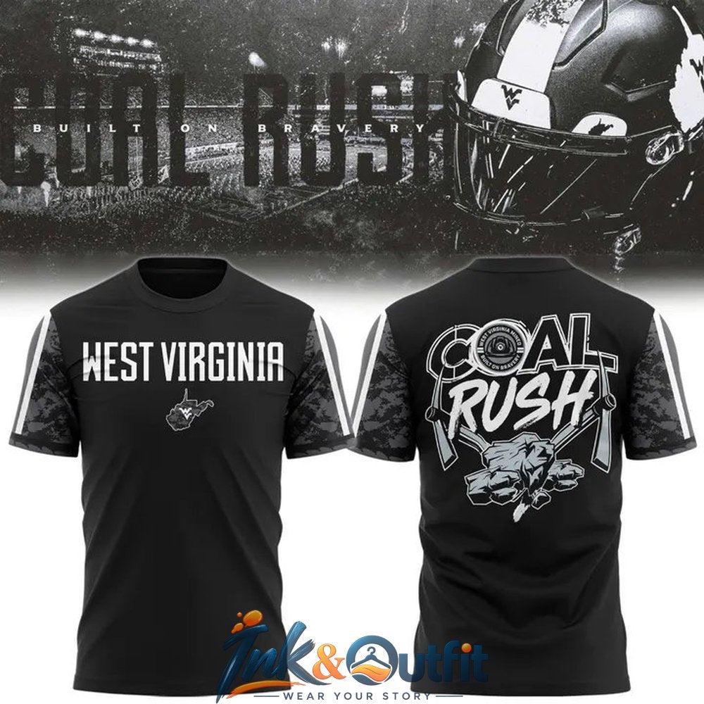 West Virginia Mountaineers Coal Rush Black T Shirt