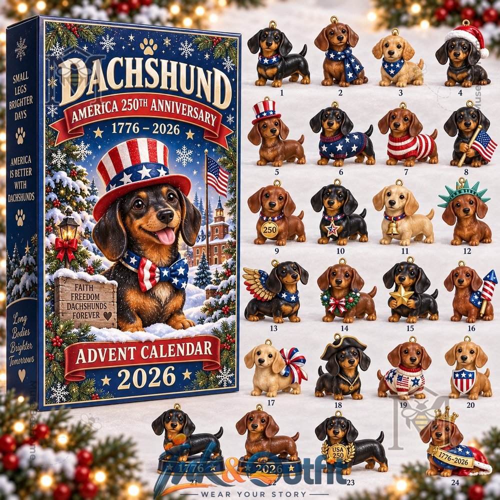 Wiener Dog Dachshund America 250th Anniversary 2026 Advent